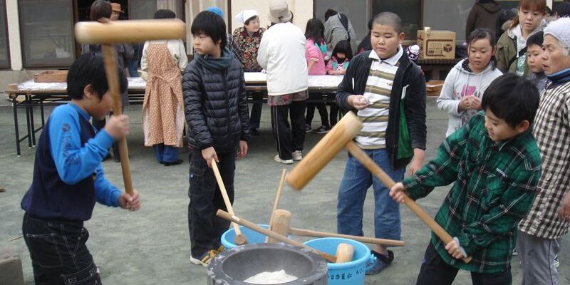 餅つきの様子